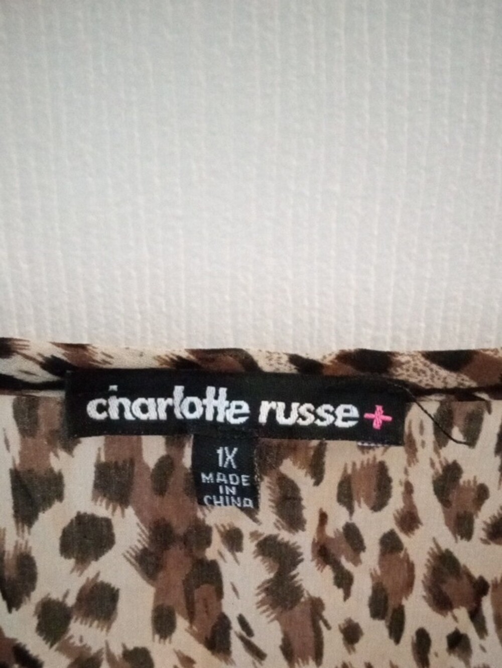 Charlotte Russe Leopard Print Sheer Blouse - Beige and Brown - Picture 2 of 4